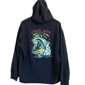 Ron Jon Surf Shop +O’Neill Collaboration Hoodie Beach Skate Mens XL UNISEX Blue